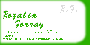 rozalia forray business card